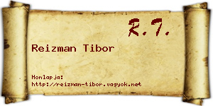 Reizman Tibor névjegykártya